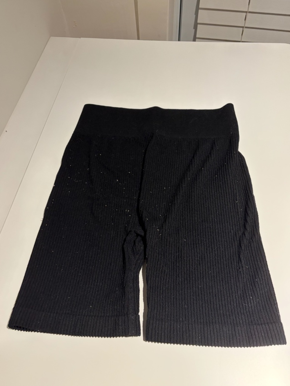 RETROD Black Ribbed High Waisted Biker Shorts Size XS/S